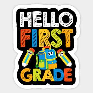 Hello First Grade 1st Grade Back To School Sticker